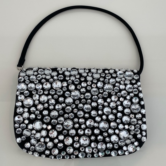 SONIA RYKIEL PARIS BLACK CRYSTAL CONVERTIBLE CLUTH - Picture 5 of 16